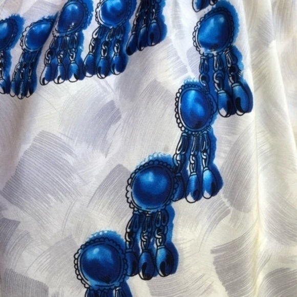 Nanette Lepore Silk White Black Blue Strapless Mini Dress 👗 - Picture 11 of 16